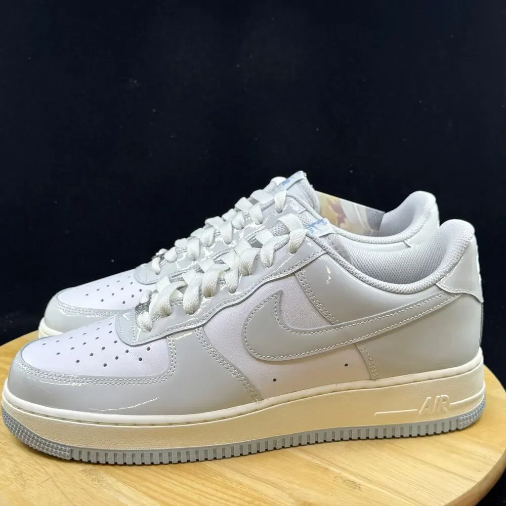 Nike Air Force 1 '07 Size 10 White Photon Dust Sail Patent Leather IH4461 100 - Picture 6 of 9